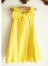 Yellow Cotton Knee Length Classic Flower Girl Dress